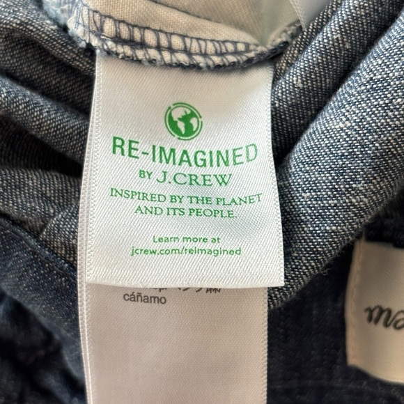 J. Crew Re-imagined Paper Bag Pants in Chambray Sz 6 Hemp Cotton Blend Cropped - Picture 9 of 16